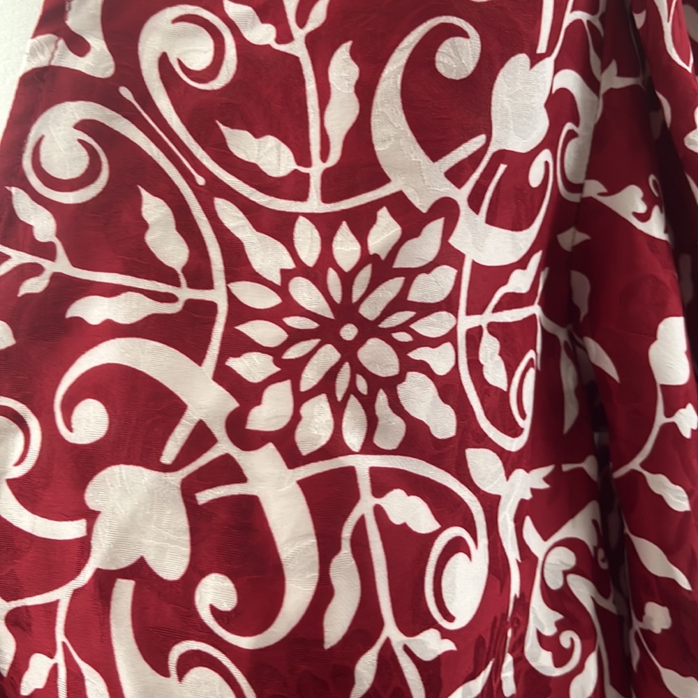 The Kooples Red and White Floral Print Puff-Sleeve Blouse - Picture 3 of 15